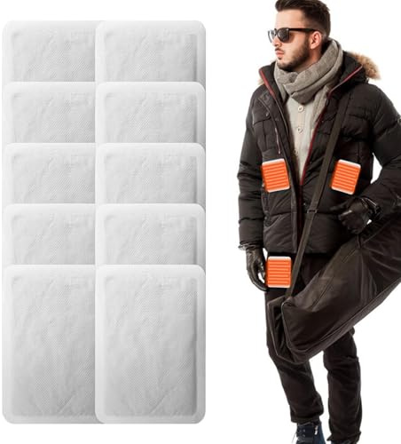 Lot de 10 pansements chauffants autocollants pour l'hiver - Chauffants rapides pour l'hiver - Les patchs chauffants portables pour l'hiver froid sont un must pour le travail, le cyclisme, l'équitation