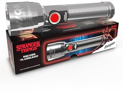 Energizer Stranger Things Squawk Retro LED Flashlight, Water Resistant and Drop Tested Camping Flashlight, Limited Edition, 250 Lumens