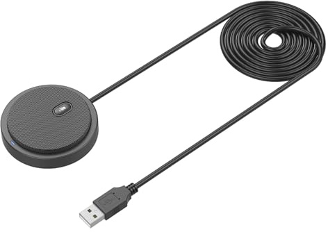 SIBOMTEX UM02 Microfono a condensatore omnidirezionale USB per riunioni, conferenze di lavoro, computer desktop, laptop, PC, chat vocale, videogiochi, trasmissione in diretta, pickup audio