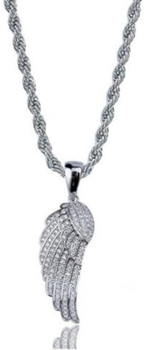 ZIAFRPN Halskette Hip Hop Ice Out Flügel Geldsack Anhänger Halskette Geeignet für Herrenmode Personalisiert Rock Rap Schmuck Geschenk Mode
