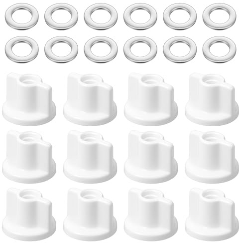 DOPENSPI 12-teiliges WC Sitz Rückmuttern Set,M6 Gewinde Rückenmutter Und Edelstahl Unterlegscheiben Toilettenhardware Ersatz WC-Sitz-Zubehör Rückmutter Befestigungsset für Toilettensitze
