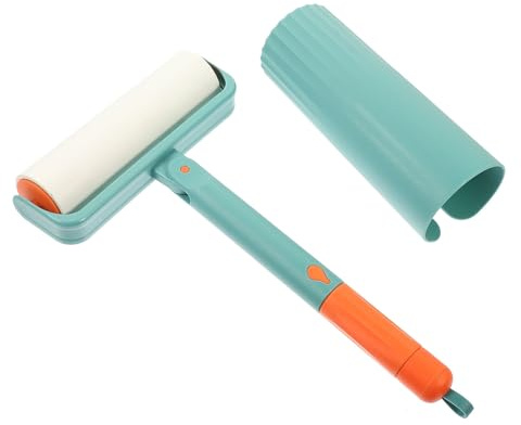 Mobestech Pet Hair Lint Roller with Tearable Sticky Sheets Multi-function Pet Hair Remover for Sofa and Floor Green Short Handle with Dust Cover Includes