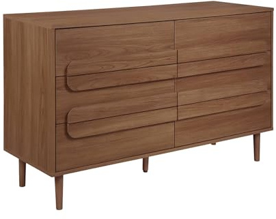 Alice's Garden sweeek - Commode Vintage décor Bois de Noyer 6 tiroirs - L 120 x P 40 x H 75cm - Juliana