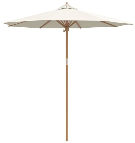 Frdhee Parasols Garden Parasol, Garden Parasol, Cream White, 240 x 240 x 260 cm, Bamboo, Awning Sail for Balcony, Hotel, Terraces, Pool Areas