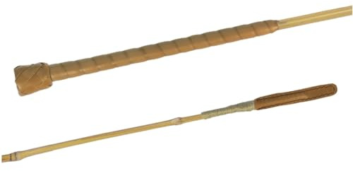 JA Horse JA0021 Fleck GREENLINE Bambusgerte Dressurgerte, Natur, 110 cm | Reitgerte mit pflanzlich gegerbtem Ledergriff & Lederspitze Bambus Gerte, lösemittelfreier Klebstoff & Hanfschnur