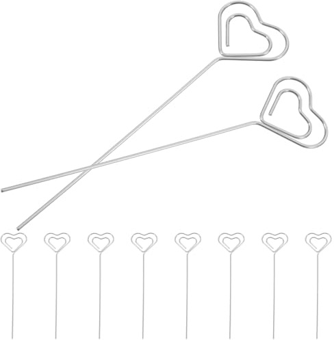PACKOVE 20 Stück Herzförmige Metall Notizhalter aus Robustem Eisen 13cm Fotoclips für Büro Hochzeit und Party Tischkartenhalter