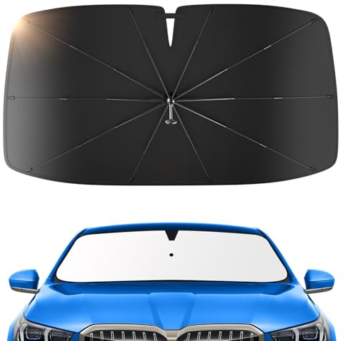 Sonnenschutz Auto Frontscheibe – 2026 Upgrade 360° Drehbar, Faltbar, UPF 50+ UV-Schutz & Wärmeisolierung, Einfach zu Lagern, Passend für die meisten Autos & SUVs