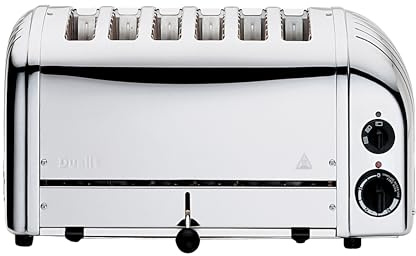 Dualit VARIO Toaster 6 Scheiben, handgefertigt, polierter Edelstahl, UK | Retro-Design, ProHeat®-Heizelemente, mechanischer Timer, manueller Hebel, energieeffizient, robuste Verarbeitung
