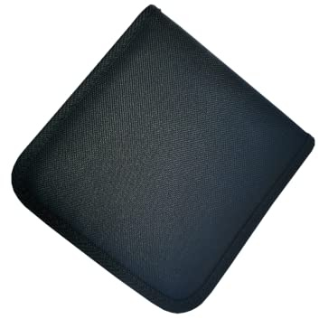 CD Tasche für 20 Discs CD, DVD oder Blu-ray - Ideal zur Aufbewahrung und Archivierung von Filmen, Videospielen, Musik und Daten, Platzsparend für Auto und Zuhause, Wallet aus Nylon, Schwarz