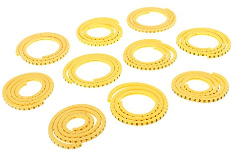 1000 marcadores de etiquetas para cables y bridas de alambre, número 0-9, apto para cables de 0,5 mm² ~ 6 mm² – 0,75 mm² EC-0