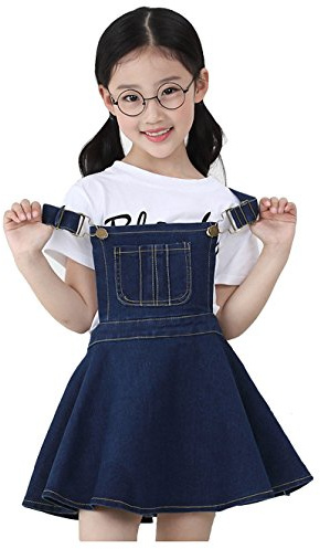 Kidscool Girls Cute Cardigan Jeans Summer Overalls Dress