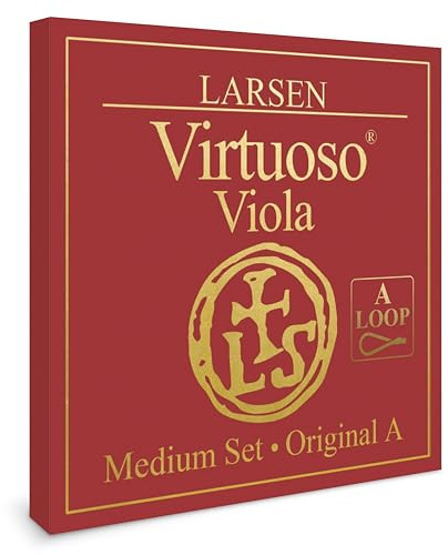 Larsen Virtuoso Viola Strings – Medium Tension Professional Set with A Loop End for Warm & Clear Sound