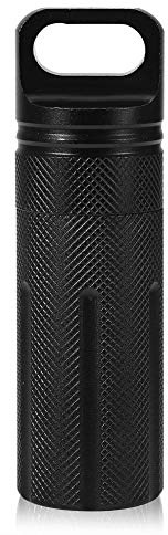 Outdoor Waterproof Keychain Storage Tank - Durable Aluminum Alloy Pill Holder with Airtight Seal - Ideal for Camping, Hiking, and Fishing - Compact Size (10 x 3cm)