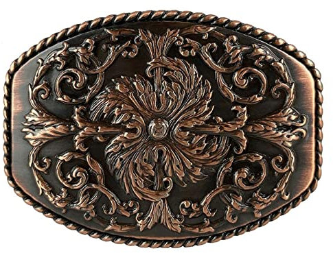 Western Floral Adler Hunde Vögel Stern Ersatz-Gürtelschnalle passend für 38 mm Gürtelriemen - mehrere Stile Optionen, Typ Schnalle T2 – Ha0016 Kupfer, 1-1/2