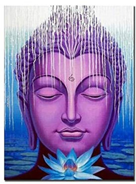Leinwanddruck Buddha Kopf Poster Buddhismus Glaubensmalerei Moderne Wohnkultur Wohnzimmer Wandkunst Bilder 50x70 cm / 19,7 x 27,6 Kein Rahmen