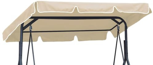 Universal coloured replacement canopy for Garden Swing Cover 3 seater size 200 x 120 cm Patio Hammock Cover Top Garden Outdoor Beige [101]