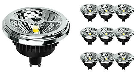 Noxion Mehrfachpackung 10x Lucent LED-Spot GU10 AR111 12W 600lm 40D - 927 Extra Warmweiß | Höchste Farbwiedergabe - Dimmbar - Ersatz für 80W