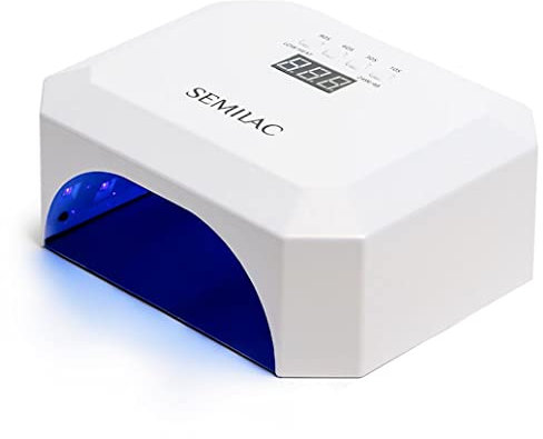 Semilac 48/24W LED UV Lamp for Gel Nails | Nail Dryer with 4 Curing Times, Digital Display, Detachable Base for Easy Manicure & Pedicure, Motion Sensor