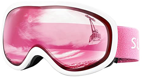 Supertrip Lunettes de ski pour homme et femme, anti-buée, anti-éblouissement, protection 100 % UV400, compatible avec casque