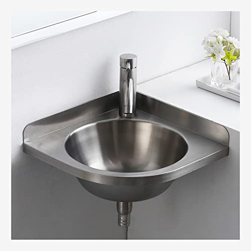 JIANFEI Eckwaschbecken, Bar-Spülbecken, Dreieckiges Waschbecken, Edelstahl-Eckwaschbecken, Mini-Eitelkeitsraum, Küchenspüle, Becken Für Badezimmer, Öffentliche Plätze