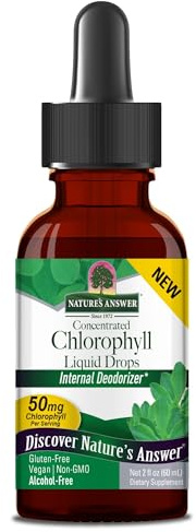 Nature's Answer Alcohol-Free Chlorophyll 50mg 2oz Liquid | Internal Deodorant | Skin and Hair Support | Supports Immune Function, Detoxification | Gluten Free, Non-GMO | Single Count