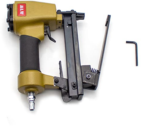 LeTkingok 1022J Pistolet agrafeuse pneumatique multifonctionnel à code cloueur livre égout cuir tissu carton bois cloueur air