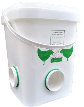 Hühnerfutterautomat 20L (4 Fütterungsöffnungen) Wasserdicht, Ohne Abfall perfekt für 20 Freilandhuhn