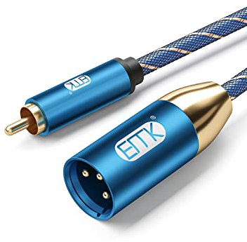 EMK RCA auf XLR Kabel Subwooferkabel Coaxial Stecker auf XLR Stecker Mikrofonkabel Koaxial Audiokabel Cinch Kabel MIC Adapter für DVD, Lautsprecher, TV, Mischpult, Verstärker (M-3m)