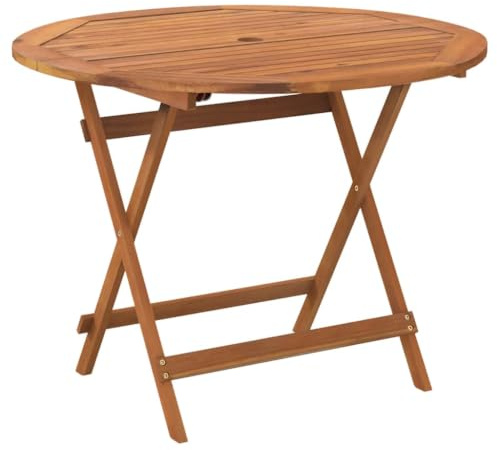 vidaXL Klappbarer Gartentisch Ø 90x75 cm Massivholz Akazie