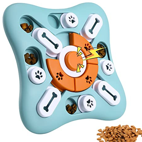 Macco Dog Puzzle Slow Feeder Toys,Dog Treat Dispenser with Squeaky,Dog Toy Intelligence for Medium Pets,Cats,Puppies, Enrichment Toy Non-Slip