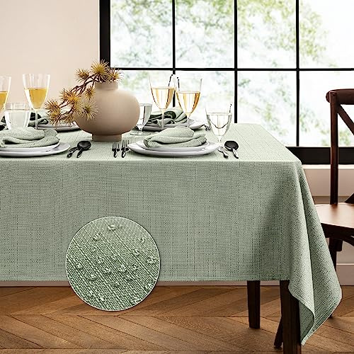 Elrene Home Fashions Laurel Nappe rectangulaire résistante à l'eau et aux Taches à Texture Unie Sauge 152,4 x 304,8 cm