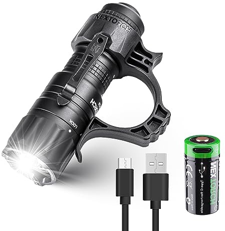 Nextorch Powerful TA20 Compact Tactical Torch, 1000 Lumens LED Super Bright Rechargeable Pocket Torch with 6 Modes IPX8 Waterproof Flashlight for Camping Hiking Emergency Outdoor