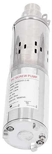 JMorCO Pompe Solaire Submersible, 24V 260W Robuste Excellent Aimant Permanent Tout Cuivre DC Pompe à Vis 40m de Hauteur pour l'Aquaculture