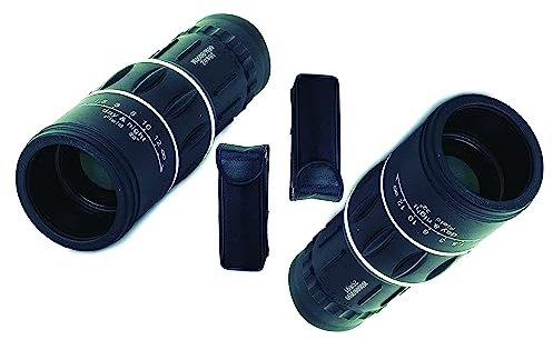 PARENCE - Set mit 2 monokularen Ferngläsern 16 x 52 mit Nachtfunktion - Tragetasche &; Reinigungswerkzeug - gepanzerte Linse - Ideal Camping, Angeln, Beobachtung, Konzert, Schießstand / 2er-Set