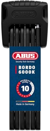 ABUS Lucchetto pieghevole Bordo 6000K con porta lucchetto SH - per bicicletta cilindro XPlus un'elevata protezione contro le manomissioni Livello di sicurezza 10 Lunghezza 90 cm