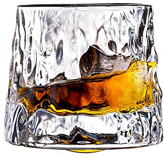 Greensen Bicchieri da whisky girevoli per cocktail, rum, bourbon, cognac, vodka e liquore, bicchieri da whisky per bar, feste e casa, regali per uomini (ghiacciai), Greensenxvhtpwoce2--3