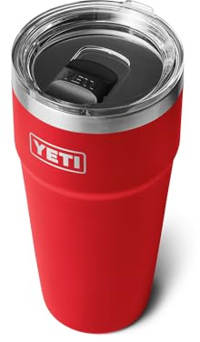 YETI Rambler 30 oz Stackable Tumbler, Stainless Steel, Vacuum Insulated with MagSlider Lid, Rescue Red