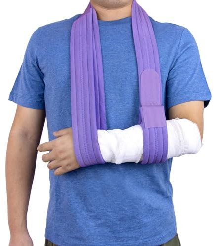yeloumiss Arm Sling Adjustable Shoulder Support Sling Lightweight Comfortable Shoulder Immobiliser Support for Women and Men for Right Left for Wrist Hand Elbow Arm Injured 63 inch (Purple)