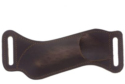 sourcing map Leather Knife Sheath for Belt 6.7 x 2.5 Natural Leather Belt Loop Horizontal Carry Folding Knife Carrier for Outdoor Climbing Camping Cycling and Hiking, Brown