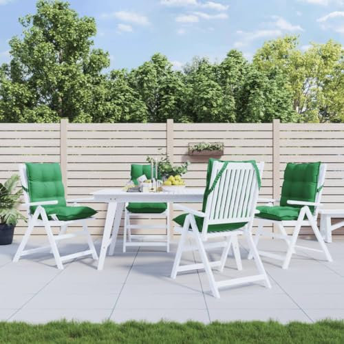 Rantry Niedriglehner Auflagen 4 STK. Sitzkissen Rückenkissen Sitzpolster Sitzauflage Gartenstuhlauflage Niederlehner Auflage Polsterauflage Gartenstuhl Stuhlkissen Grün Oxford-Gewebe