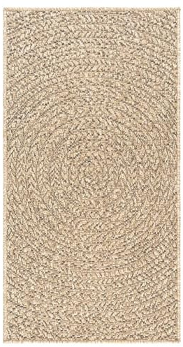 vidaXL Teppich, Teppich für Wohnzimmer Garten Balkon Terrasse, Bodenmatte Läufer Rechteckig, Balkonteppich Terrassenteppich, 100x200cm Jute-Optik Indoor Outdoor
