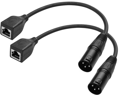 YAODHAOD XLR auf RJ45 Kabel 110 Ohms 30CM 2PCS,DMX Cat5 Ethernet Adapter Konverter DMX Kabel, für Bühne und Studio Verdrahtung, sowie die DMX-CON Controller Serie (XLR-Buchse, 3 PIN)