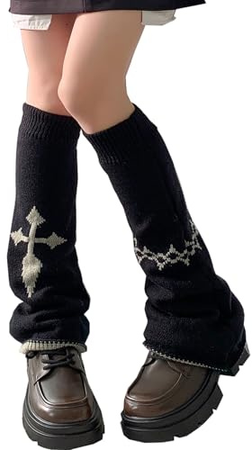 XEPST Scaldamuscoli da Donna in Gothic, Kawaii Legwarmer Inverno Stivali Larghi Calza Ragazza Stile Preppy Scaldamuscoli per Cosplay Halloween Feste