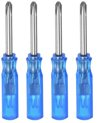 QUARKZMAN 4pz Cacciavite a Croce Mini Phillips Ph1 2.5mm Testa Piatto Magnetica 45mm per Riparazioni di Piccoli Elettrodomestici, Blu