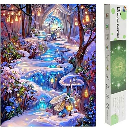 DCIDBEI Diamantmålning 40 x 50 cm, fluorescens målning efter siffror, landskap diamantmålning, landskap och natur, diamantmålning, bilder, landskap, blommor vuxna