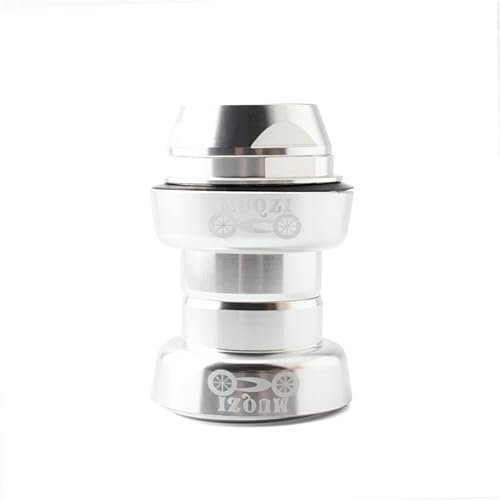 LUOKEKE SteuersäTze 30 mm Fahrrad 1 Zoll Headset for 25,4 mm Gewinde 22,2 mm Gabelschaft Road Racing Fixed Gear Fahrradlager Headsets Ahead Kappe(Silver)