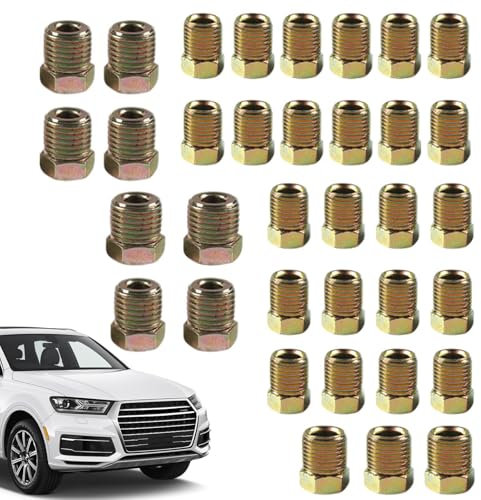 Tuerca de líneas de freno, Montaje de líneas de freno | Conector de tubo de líneas de freno inoxidable | Tuerca de tubo de unión resistente, tuerca de tubo de aceite de freno para SUV, coche y camión
