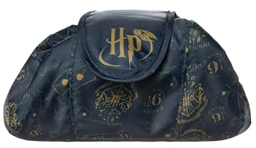 Harry Potter Damen Schminktasche | Marineblaue Damen-Kosmetiktasche mit Hogwarts-Logo im Allover-Print | Reise-Kosmetiketui fur Erwachsene und Jugendliche
