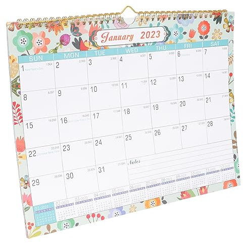 Tofficu Wandkalender Mit Spiralbindung Englischer Monatskalender Für Zuhause Und Büro Einfaches Design Vielseitig Einsetzbar Für Notizen Und Planungen