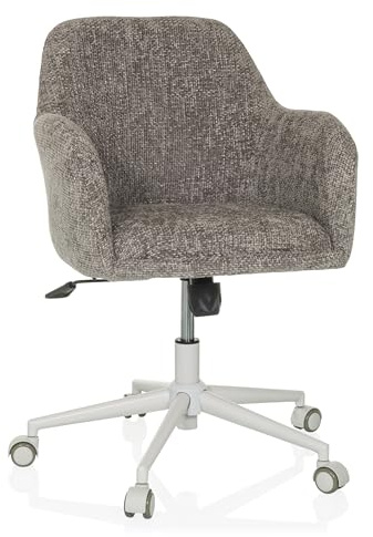 hjh LIVING Homeoffice Stuhl gepolstert SOLAO Home Schreibtischstuhl Drehstuhl höhenverstellbar, Wippfunktion, Stoff Grau